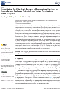 Cover page: Quantifying the City-Scale Impacts of Impervious Surfaces on Groundwater Recharge Potential: An Urban Application of WRF–Hydro