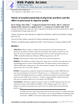 Cover page: Trends in hospital ownership of physician practices and the effect on processes to improve quality.