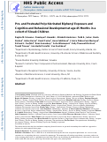 Cover page: Pre- and postnatal polychlorinated biphenyl exposure and cognitive and behavioral development at age 45&nbsp;Months in a cohort of Slovak children