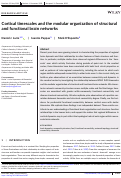Cover page: Cortical timescales and the modular organization of structural and functional brain networks.