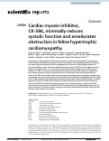 Cover page: Cardiac myosin inhibitor, CK-586, minimally reduces systolic function and ameliorates obstruction in feline hypertrophic cardiomyopathy