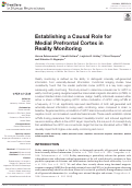 Cover page: Establishing a Causal Role for Medial Prefrontal Cortex in Reality Monitoring.