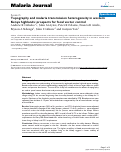 Cover page: Topography and malaria transmission heterogeneity in western Kenya highlands: prospects for focal vector control