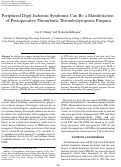 Cover page: Peripheral digit ischemic syndrome can be a manifestation of postoperative thrombotic thrombocytopenic purpura