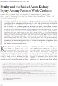 Cover page: Frailty and the Risk of Acute Kidney Injury Among Patients With Cirrhosis