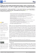 Cover page: Cattle In Vitro Induced Pluripotent Stem Cells Generated and Maintained in 5 or 20% Oxygen and Different Supplementation.