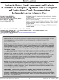 Cover page: Systematic Review, Quality Assessment, and Synthesis of Guidelines for Emergency Department Care of Transgender and Gender-diverse People: Recommendations for Immediate Action to Improve Care