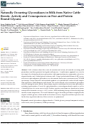 Cover page: Naturally Occurring Glycosidases in Milk from Native Cattle Breeds: Activity and Consequences on Free and Protein Bound-Glycans