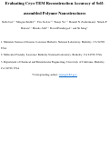 Cover page of Evaluating Cryo‐TEM Reconstruction Accuracy of Self‐Assembled Polymer Nanostructures