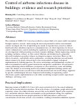 Cover page: Control of airborne infectious disease in buildings: Evidence and research priorities