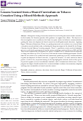 Cover page: Lessons Learned from a Shared Curriculum on Tobacco Cessation Using a Mixed-Methods Approach