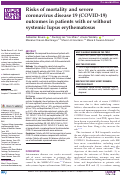 Cover page: Risks of mortality and severe coronavirus disease 19 (COVID-19) outcomes in patients with or without systemic lupus erythematosus