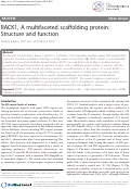 Cover page: RACK1, A Multifaceted Scaffolding Protein: Structure and Function