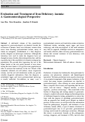 Cover page: Evaluation and Treatment of Iron Deficiency Anemia: A Gastroenterological Perspective