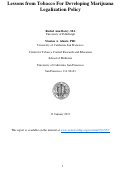 Cover page: Lessons from Tobacco for Developing Marijuana Legalization Policy