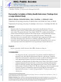 Cover page: Personality correlates of risky health outcomes: Findings from a large Internet study