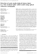 Cover page: Detection of acute smoke-induced airway injury in a New Zealand white rabbit model using optical coherence tomography