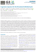 Cover page: A genome sequence for the threatened whitebark pine.