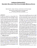 Cover page: Software-Defined ECC: Heuristic Recovery from Uncorrectable Memory Errors