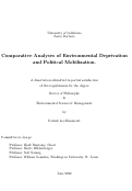 Cover page: Comparative Analyses of Environmental Deprivation and Political Mobilization.