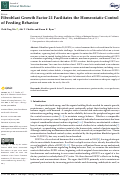 Cover page: Fibroblast Growth Factor 21 Facilitates the Homeostatic Control of Feeding Behavior