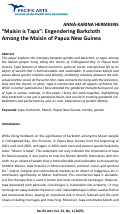 Cover page: “Maisin is Tapa”: Engendering Barkcloth Among the Maisin of Papua New Guinea