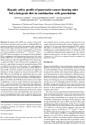 Cover page: Hepatic safety profile of pancreatic cancer‑bearing mice fed a ketogenic diet in combination with gemcitabine