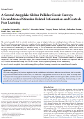 Cover page: A Central Amygdala-Globus Pallidus Circuit Conveys Unconditioned Stimulus-Related Information and Controls Fear Learning.