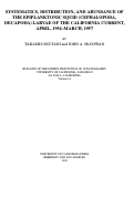 Cover page: Systematics, distribution, and abundance of the epiplanktonic squid (Cephalopoda, Decapoda) larvae of the California Current, April, 1954- March, 1957