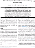 Cover page: Risk of Postoperative Venous Thromboembolism Among Pregnant Women.