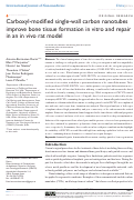 Cover page: Carboxyl-modified single-wall carbon nanotubes improve bone tissue formation in vitro and repair in an in vivo rat model