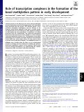 Cover page: Role of transcription complexes in the formation of the basal methylation pattern in early development