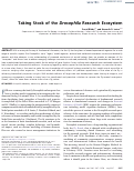 Cover page: Taking Stock of the Drosophila Research Ecosystem