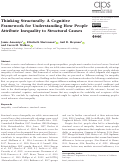 Cover page: Thinking Structurally: A Cognitive Framework for Understanding How People Attribute Inequality to Structural Causes