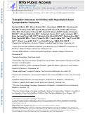 Cover page: Transplantation Outcomes for Children with Hypodiploid Acute Lymphoblastic Leukemia