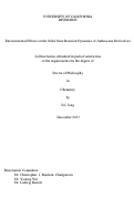 Cover page: Environmental Effects on the Solid-State Reaction Dynamics of Anthracene Derivatives