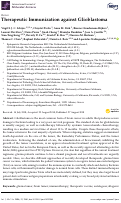Cover page: Therapeutic Immunization against Glioblastoma.