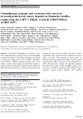 Cover page: Chemotherapy response and recurrence-free survival in neoadjuvant breast cancer depends on biomarker profiles: results from the I-SPY 1 TRIAL (CALGB 150007/150012; ACRIN 6657)