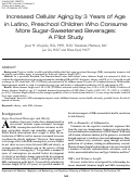 Cover page: Increased Cellular Aging by 3 Years of Age in Latino, Preschool Children Who Consume More Sugar-Sweetened Beverages: A Pilot Study