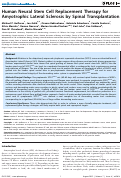 Cover page: Human Neural Stem Cell Replacement Therapy for Amyotrophic Lateral Sclerosis by Spinal Transplantation