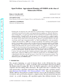 Cover page: Open Problem: Approximate Planning of POMDPs in the class of Memoryless Policies