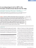 Cover page: A novel physiological role for ARF1 in the formation of bidirectional tubules from the Golgi