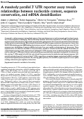 Cover page: A massively parallel 3′ UTR reporter assay reveals relationships between nucleotide content, sequence conservation, and mRNA destabilization