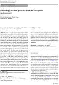 Cover page: Physiology declines prior to death in Drosophila melanogaster