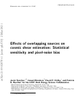 Cover page: Effects of overlapping sources on cosmic shear estimation: Statistical sensitivity and pixel-noise bias