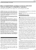 Cover page: Effect of Health Beliefs on Delays in Care for Abnormal Cervical Cytology in a Multi‐ethnic Population