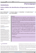 Cover page: Utility of MRI in the identification of hippocampal sclerosis of aging