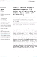 Cover page: The core functions and forms paradigm throughout EPIS: designing and implementing an evidence-based practice with function fidelity