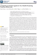 Cover page: A Dual-Process Model Applied to Two Health-Promoting Nutrition Behaviours