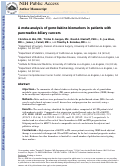 Cover page: A Meta-Analysis of Gemcitabine Biomarkers in Patients With Pancreaticobiliary Cancers